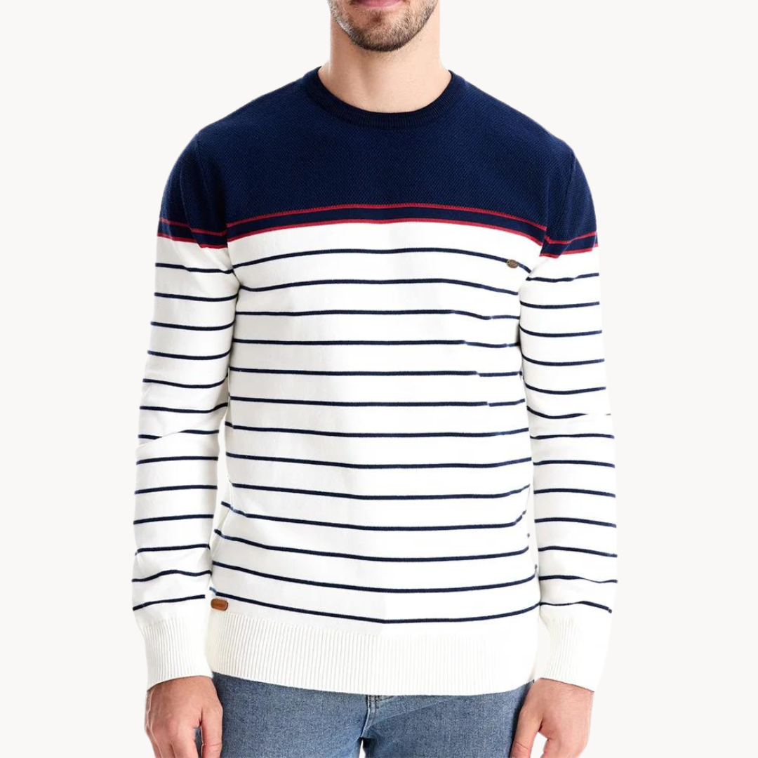 Atlantic Stripe Cotton Sweater