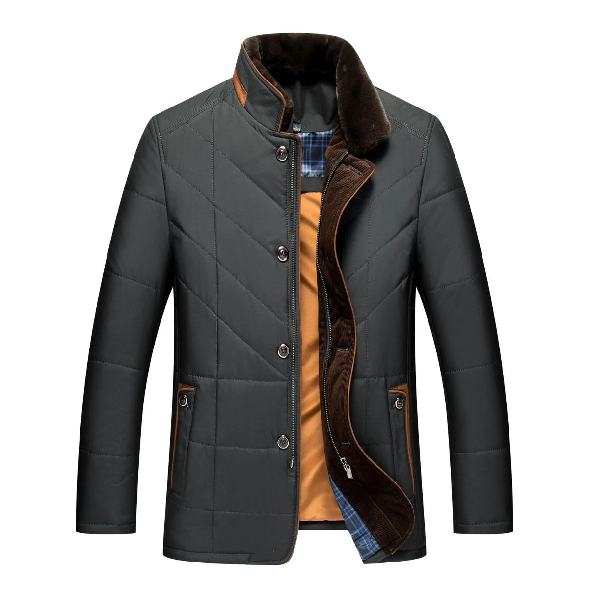 Mark|Winter jacket-vest with stand-up collar