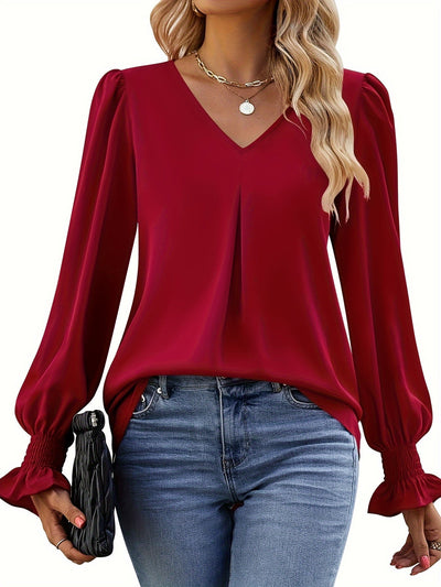 Ava | Graceful V-Neck Blouse