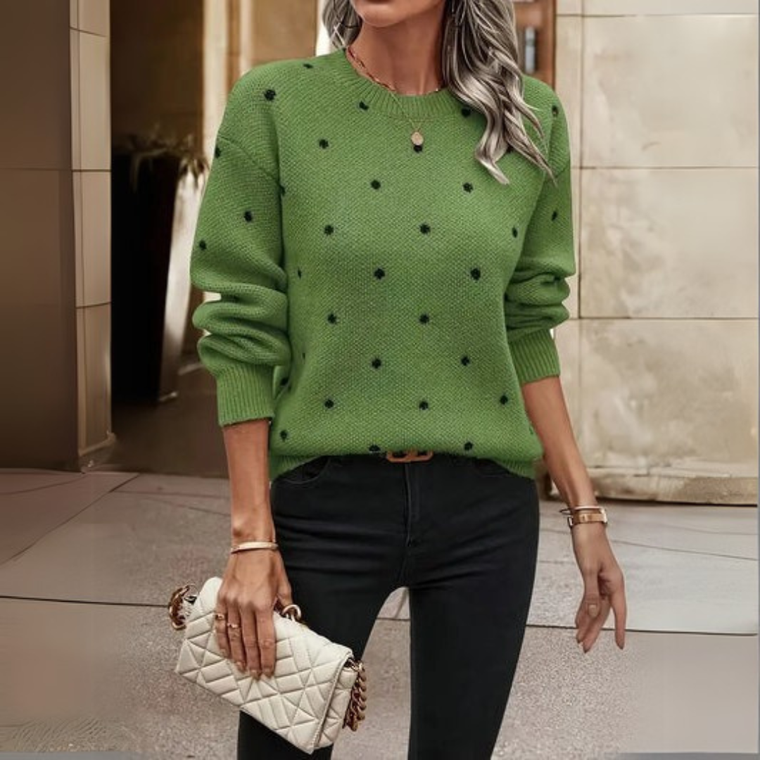 Nia– Knitted jumper with polka dot pattern