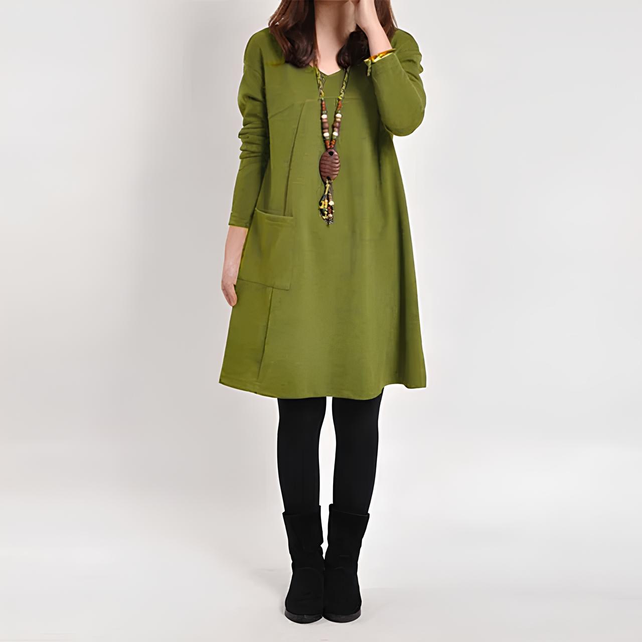 Caroline - Casual winter dress with pockets