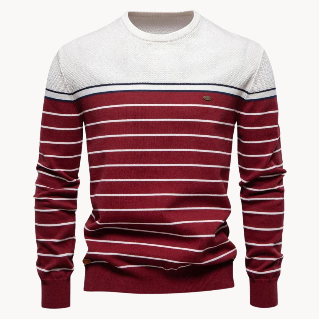 Atlantic Stripe Cotton Sweater