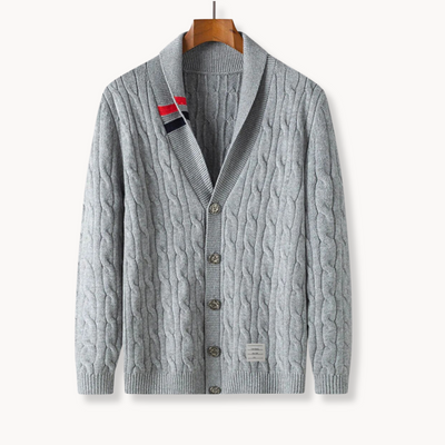 Graham Cable Knit Wool Cardigan