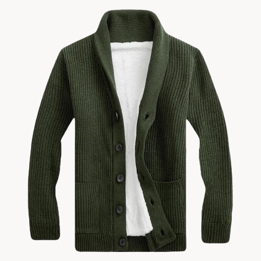 Nathan Fleece Shawl Collar Cardigan