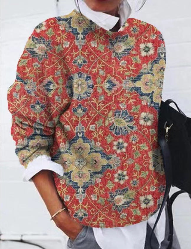 Ava/ Floral Printed Loose Blouse