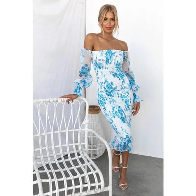 Spring Off Shoulder Patterned Tube Dress