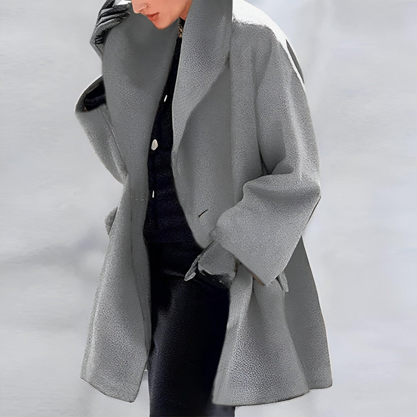 Lena™ | Windproof Wool Coat with Shawl Collar